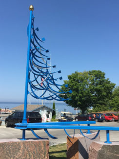 Cool blue sailboat metal art