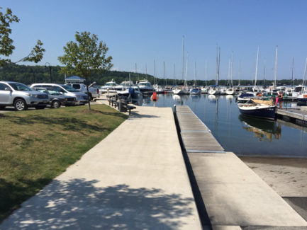 Sidewalk by boat dock