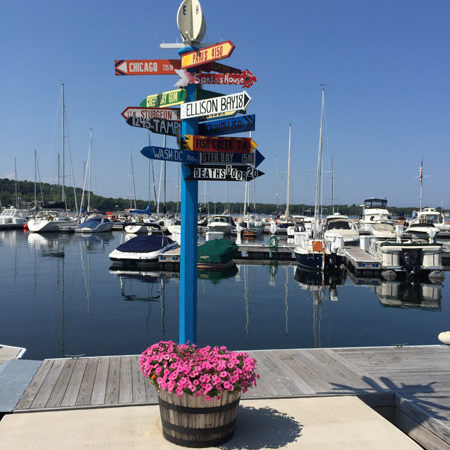 Cool street sign by pier