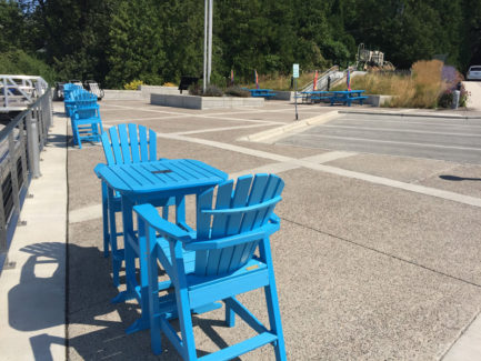 Blue Tables and chairs