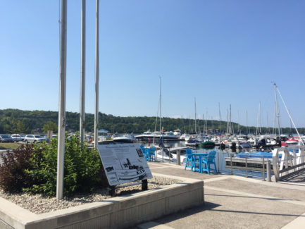 Boat dock flag poles