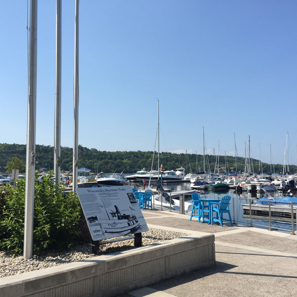 Boat dock flag poles