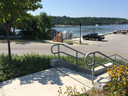 Looking over parking lot