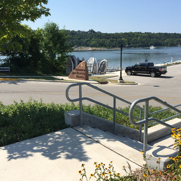 Looking over parking lot